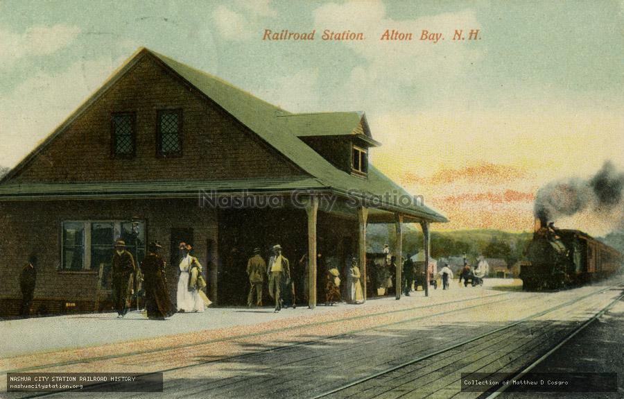 Postcard: Railroad Station. Alton Bay, New Hampshire